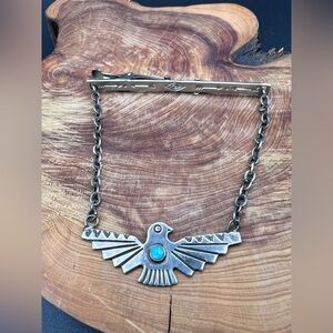 Vintage Fred Harvey Era Thunderbird Tie Bar Clip
